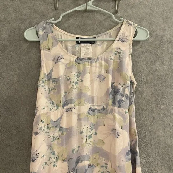 Vintage All That Jazz Dress Womens 9/10 Purple Floral Maxi Sleeveless 90s‎ USA - Picture 3 of 16